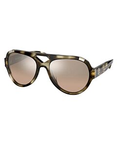 Tory Burch 55 mm Striped Olive Tortoise Sunglasses