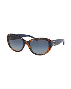 Tory Burch 56 mm Blue Amber Tortoise Sunglasses