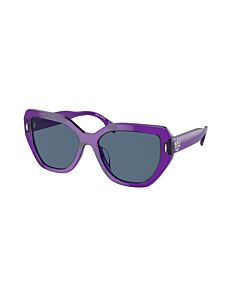 Tory Burch 57 mm Transparent Purple Sunglasses