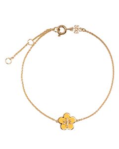 Tory Burch Ladies 18K-Gold-Plated Brass Kira Enamel Flower Bracelet