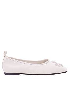 Tory Burch Ladies New Ivory Leather Eleanor Ballet Flats