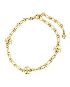 Tory Burch Ladies Rolled Tory Gold 18K Gold-Plated Brass Roxanne Chain Bracelet
