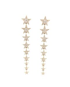 Tresorra 14K Yellow Gold Graduated Starbrust Diamond Dangle Earrings