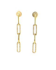 Tresorra 14K Yellow Gold Yellow Gold Paper Clip Diamond Dangle Earrings