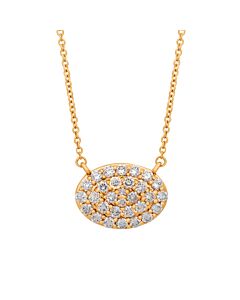Tresorra 18K Rose Gold Oval Cluster Diamond Necklace