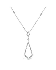 Tresorra 18K White Gold Double Geometric Diamond Necklace