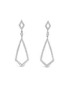 Tresorra 18K White Gold Geometric Dangle Diamond Earrings