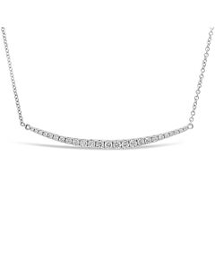 Tresorra 18K White Gold Graduated Bar Diamond Necklace