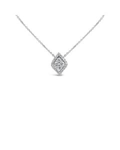 Tresorra 18K White Gold TwoWay Marquise Halo Illusion Diamond Pendant Necklace