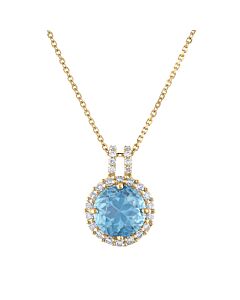 Tresorra 18K Yellow Gold Diamond & Topaz Necklace