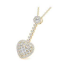 Tresorra 18K Yellow Gold Yellow Gold Pavé Heart Drop Diamond Pendant Necklace