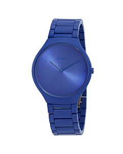 True Round Thinline Les Couleurs™ Le Corbusier Spe High-Tech Ceramic Blue Dial Watch