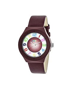 Unisex Atomic Leather Maroon Dial