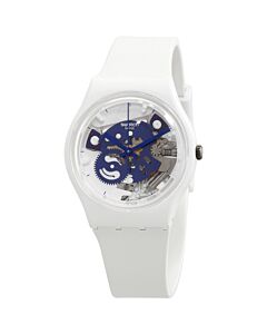 Unisex Bio-Sourced Material White (Centered blue Skeleton) Dial Watch