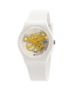 Unisex Bioceramic Time To Yellow Small Bio-Sourced White Dial Watch