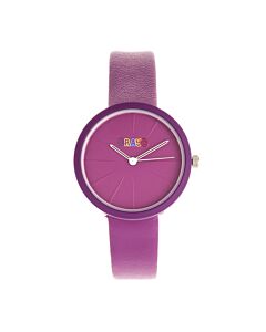 Unisex Blade Leatherette Purple Dial Watch