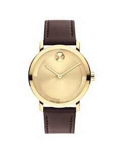 Unisex Bold Evolution 2.0 Nappa Leather Gold-tone Dial Watch