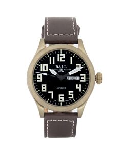 Unisex Bronze Leather Black Dial Watch
