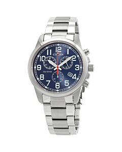 Unisex Chronograph Stainless Steel Blue Dial Watch