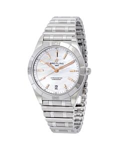 Unisex Chronomat Stainless Steel White Mother of Pearl Dial Watch