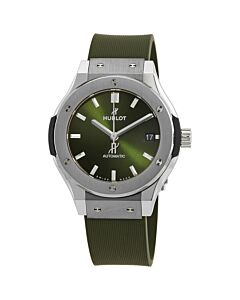 Unisex Classic Fusion Rubber Green Sunray Dial Watch
