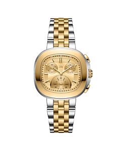 Unisex Coast Chronograph Stainless Steel Yellow Gold-tone Dial Watch