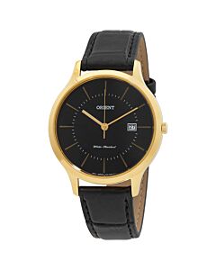 Unisex Contemporary Leather Black Dial Watch