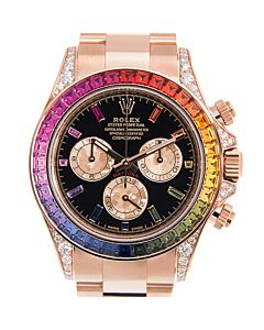 Unisex Cosmograph Daytona Chronograph 18kt Rose Gold Black Dial Watch