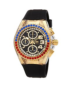 Unisex Cruise Chronograph Silicone Black (Crystal-set) Dial Watch