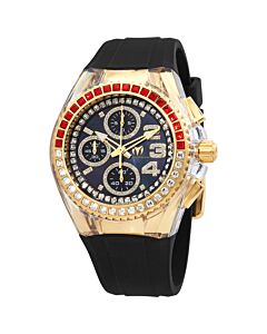 Unisex Cruise Chronograph Silicone Black (Crystal-set) Dial Watch