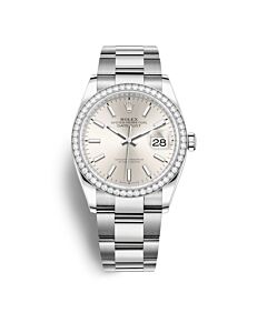Unisex Datejust Stainless Steel Rolex Oyster Silver Dial Watch