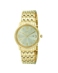 Unisex Dome Stainless Steel Gold-Tone Dial