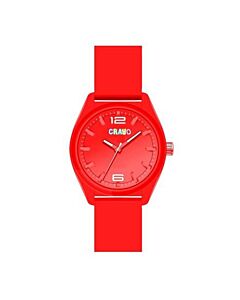 Unisex Dynamic Leatherette Red Dial