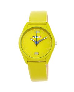 Unisex Dynamic Leatherette Yellow Dial