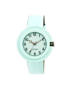 Unisex Equinox Powder Blue Rubber (with Olive Backing) Powder Blue Dial