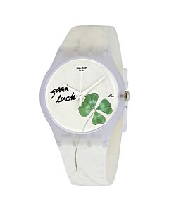 Unisex Exceptionnel Silicone White (Four Leaf Clover) Dial Watch