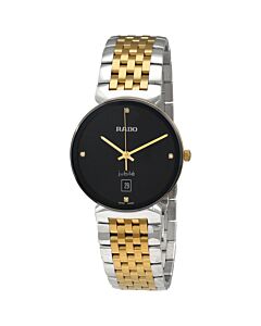 Unisex Florence Stainless Steel Black Dial Watch