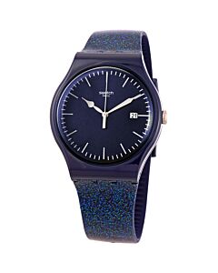 Unisex Glitter Silicone Blue Dial Watch