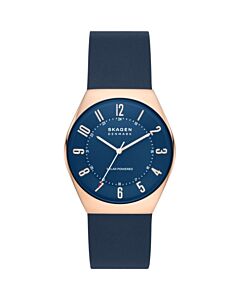Unisex Grenen Leather Ocean Blue Dial Watch