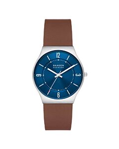 Unisex Grenen Leather Ocean Blue Dial Watch