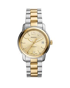 Unisex Heritage Stainless Steel Beige Gold Dial Watch