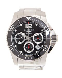 Unisex Hydroconquest Chronograph Stainless Steel Black Dial Watch