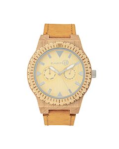 Unisex Hyperion Genuine Leather Beige Dial Watch