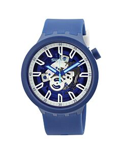 Unisex Iswatch Blue Silicone Transparent Dial Watch