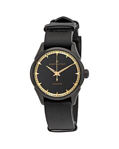 Unisex Jazzmaster Leather Black Dial Watch