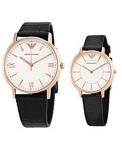 Unisex Leather Silver Dial Watch