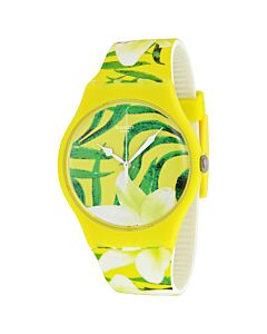 Unisex Limbo Dance Silicone Yellow Patterned Dial Watch