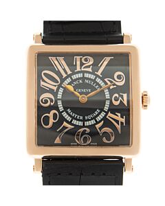 Unisex MASTER SQUARE Leather Black Dial Watch