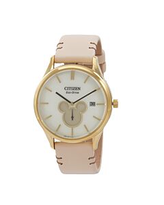 Unisex Mickey Shadow Leather White Dial Watch