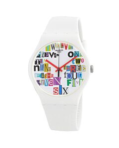 Unisex Multi Collage Silicone White (Multicolored) Dial Watch